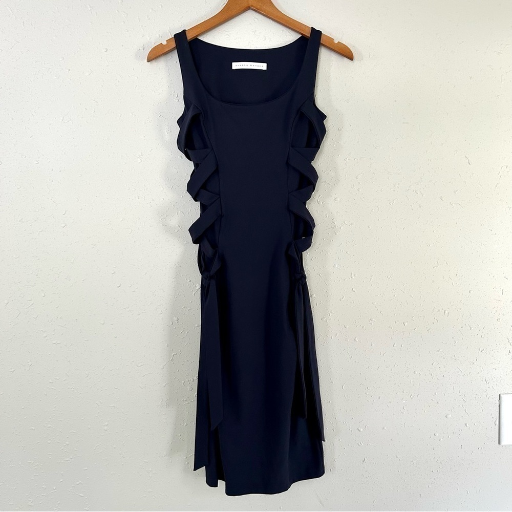 Susana Monaco Revolve Navy Blue Sleeveless Scoop Neck Side Strap Dress XS - Picture 2 of 10